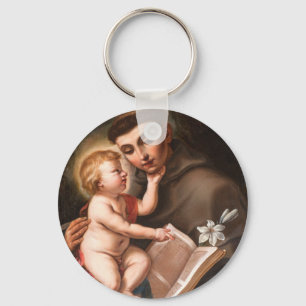 Baby Jesus With St. Anthony Of Padua Keychain