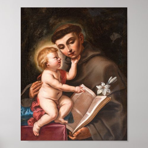 Baby Jesus With St Anthony Of Padua Poster