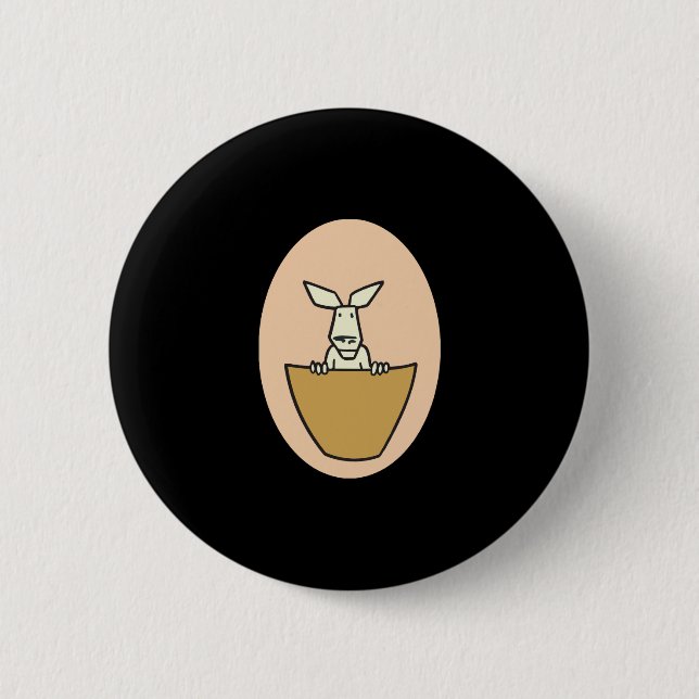 baby joey kangaroo in pocket pinback button (Front)