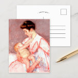 Baby John Being Nursed | Mary Cassatt Postcard<br><div class="desc">Baby John Being Nursed (1910) by American impressionist artist Mary Cassatt. Original fine art portrait depicts a mother dressed in pink nursing her young baby. 

Use the design tools to add custom text or personalize the image.</div>