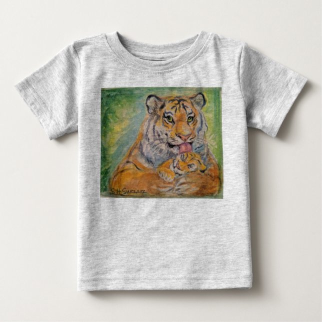 Baby Jumper with Tigers Baby T-Shirt (Front)