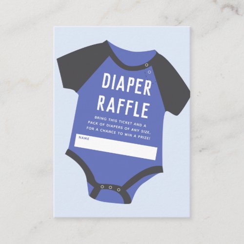 Baby Jumpsuit   Blue  Diaper Raffle Enclosure Card