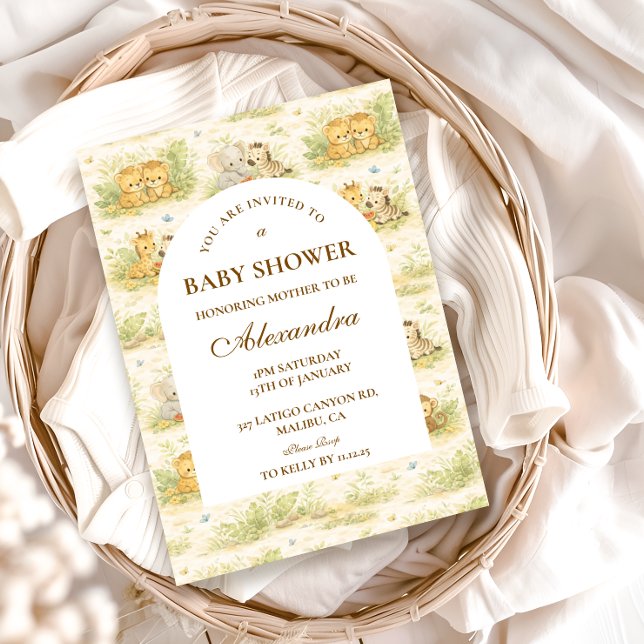 Baby Jungle Animals Baby Shower Invitation (Creator Uploaded)