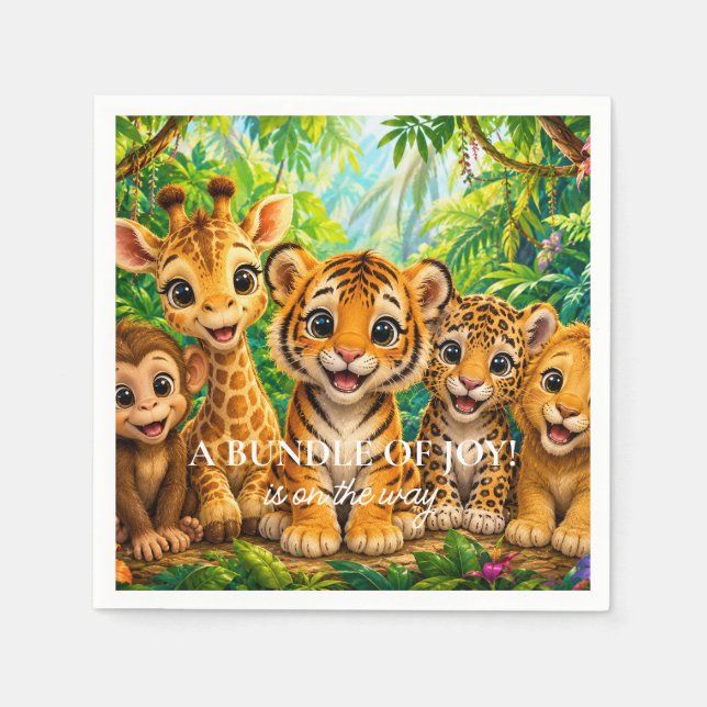 Baby Jungle Animals Napkins (Front)
