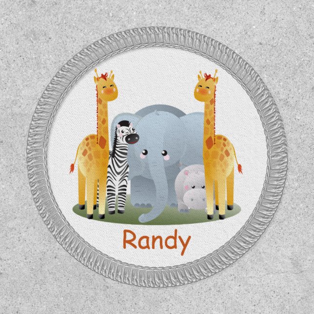 Baby Jungle Animals Personalized Patch (Front)