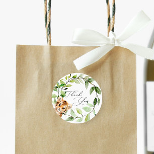 Baby Jungle Animals Round Stickers