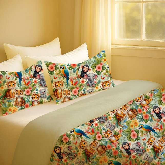 Baby Jungle Animals Tropical Nursery Pillowcase (Baby Jungle Animals Tropical Nursery Pillowcase)
