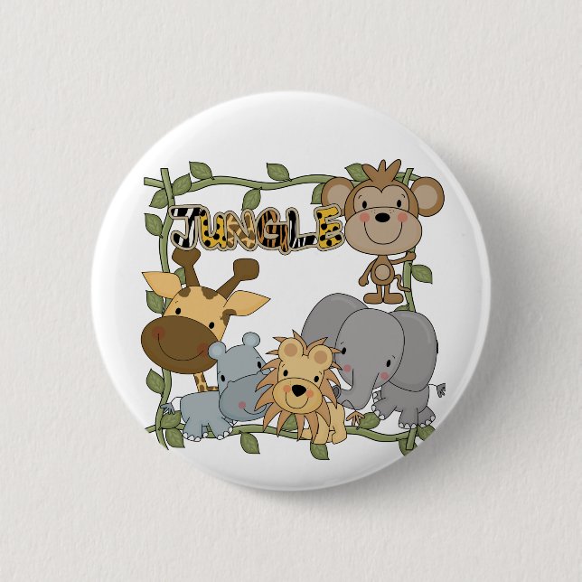 Baby Jungle Animals Tshirts and Gifts Button (Front)