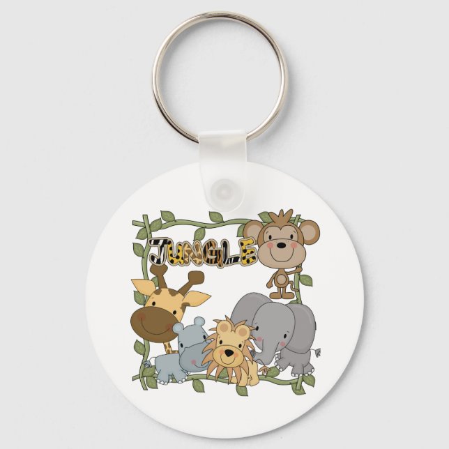Baby Jungle Animals Tshirts and Gifts Keychain (Front)