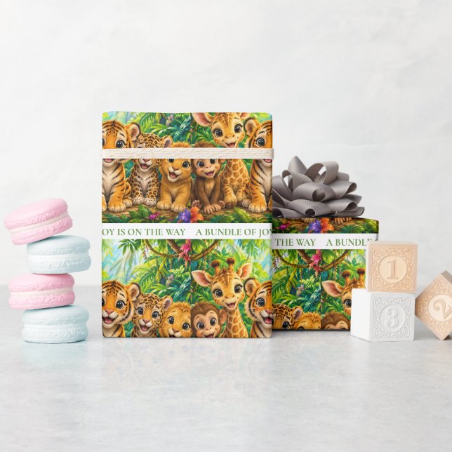 Baby Jungle Animals Wrapping Paper (Baby Shower)