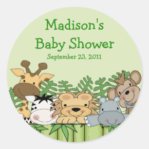 Baby Jungle Safari Baby Shower Sticker