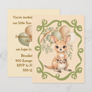 Baby Kangaroo Birthday Party Digital Download Invitation