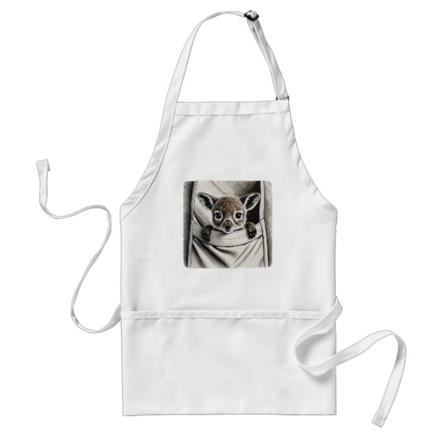 Baby Kangaroo, Cute Joey Adult Apron (Front)