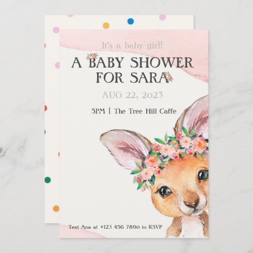 Baby kangaroo invitation for Baby Shower