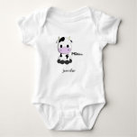 Baby Kawaii Cow Cartoon Name Baby Bodysuit at Zazzle