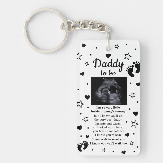 Baby Keepsake Daddy to be  Keychain (Front)