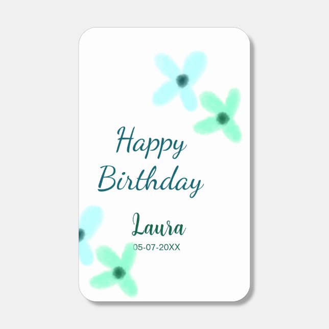 Baby kids 1st birthday add name blue green pastel  matchboxes (Front)