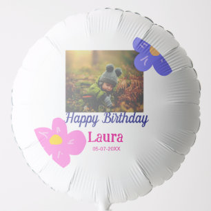 Baby kids 1st birthday add name date add photo balloon