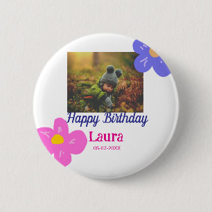 Baby kids 1st birthday add name date add photo button