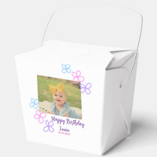Baby kids 1st birthday add name date add photo favor boxes