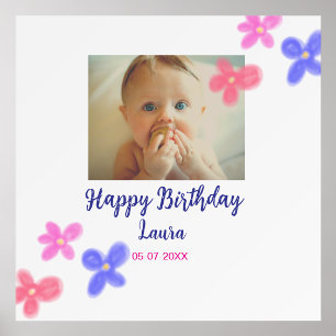 Baby kids 1st birthday add name date add photo holder