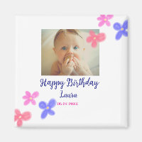 Baby kids 1st birthday add name date add photo