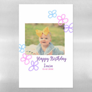 Baby kids 1st birthday add name date add photo magnetic dry erase sheet