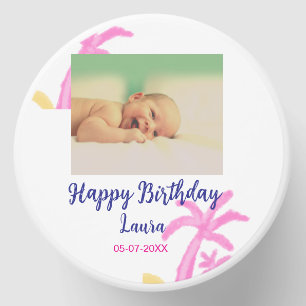 Baby kids 1st birthday add name date add photo mini candle favors