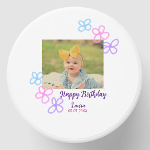 Baby kids 1st birthday add name date add photo mini candle favors