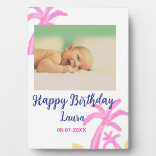 Baby kids 1st birthday add name date add photo plaque