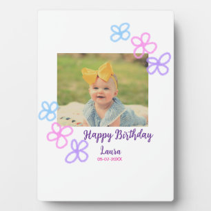 Baby kids 1st birthday add name date add photo plaque