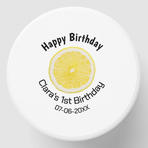 Baby kids 1st birthday lemon slice add name date m mini candle favors