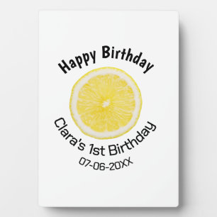 Baby kids 1st birthday lemon slice add name date m plaque