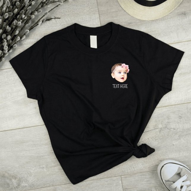 Baby Kids Cat Dog Pocket Face Photo Funny T-Shirt (Creator Uploaded)