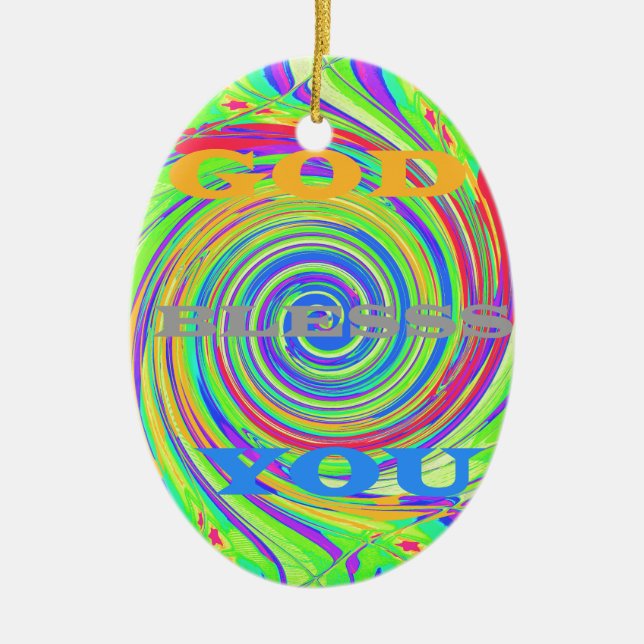 Baby Kids God Bless You..png Ceramic Ornament (Front)