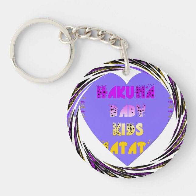 Baby Kids Hearts Hakuna Matata Key Chain (Front)