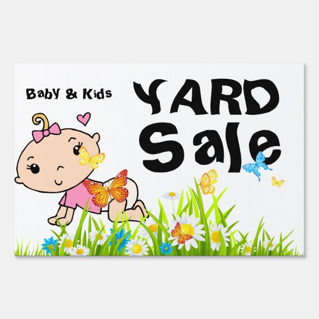 Baby & Kids Items  & Yard Sale Yard Sign (Front)