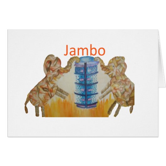 Baby Kids Jambo Jumbo  Elephants Design Cards (Front Horizontal)