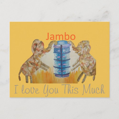 Baby Kids Jambo Jumbo  Elephants Design Postcard