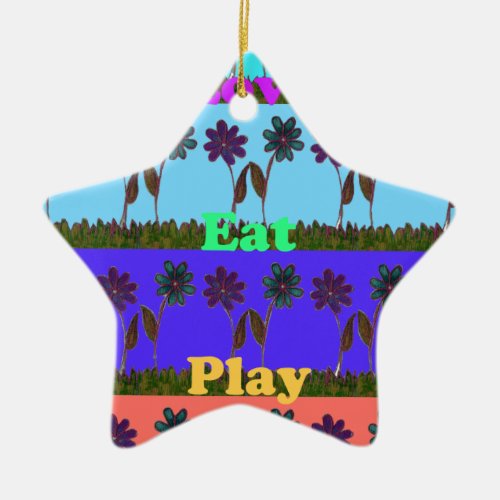 Baby kids love play colorspng ceramic ornament