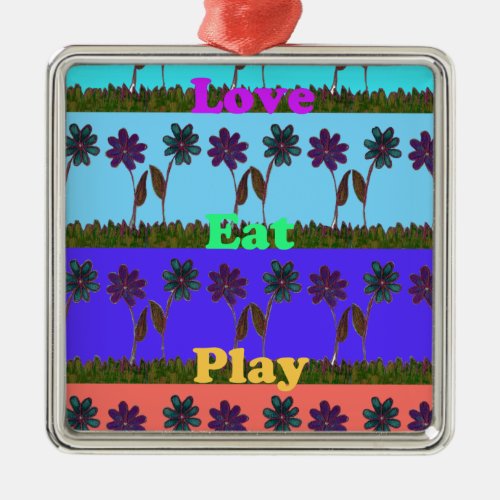 Baby kids love play colorspng metal ornament