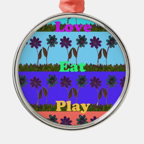 Baby kids love play colorspng metal ornament