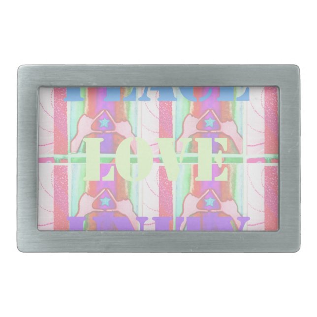 Baby Kids  Peace Love Unity Hakuna Matata design.p Belt Buckle (Front)