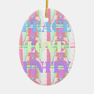 Baby Kids Peace Love Unity Hakuna Matata design.p Ceramic Ornament