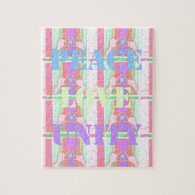 Baby Kids  Peace Love Unity Hakuna Matata design.p Jigsaw Puzzle (Vertical)