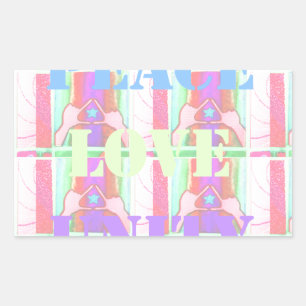 Baby Kids Peace Love Unity Hakuna Matata design.p Rectangular Sticker