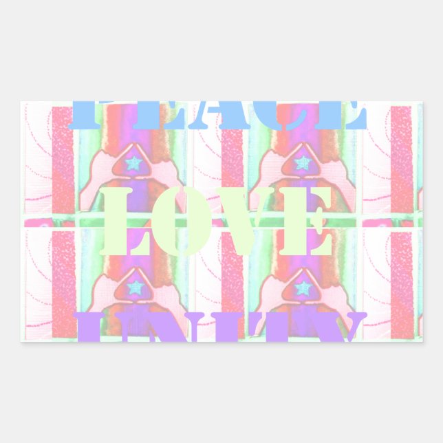 Baby Kids  Peace Love Unity Hakuna Matata design.p Rectangular Sticker (Front)