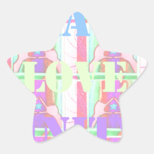 Baby Kids Peace Love Unity Hakuna Matata design.p Star Sticker