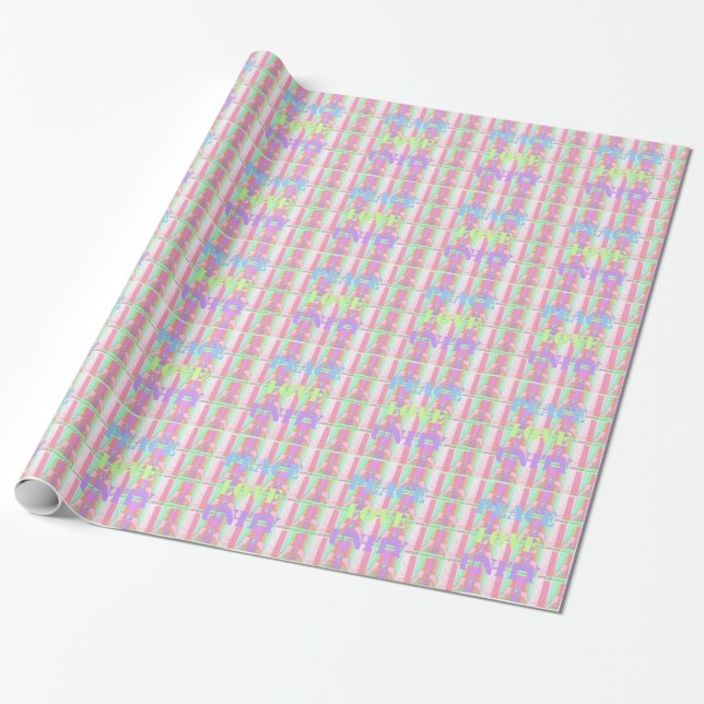 Baby Kids  Peace Love Unity Hakuna Matata design.p Wrapping Paper (Unrolled)