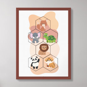 baby & kids room decor with cute animals and blobs